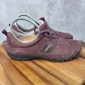 Hotter Leanne‎ Sneakers Womens 10 Red Suede Leather Trainers Comfort Ortho Shoes